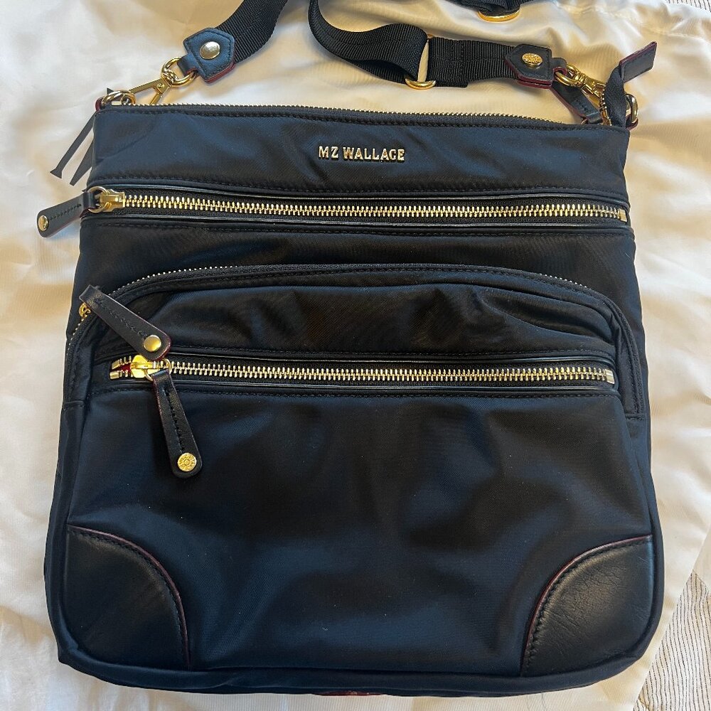 MZ Wallace Black Nylon Crossbody Bag/ 3-Exchangeable Straps